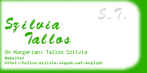 szilvia tallos business card